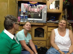 Sitting on the floor at Ahmed's house.